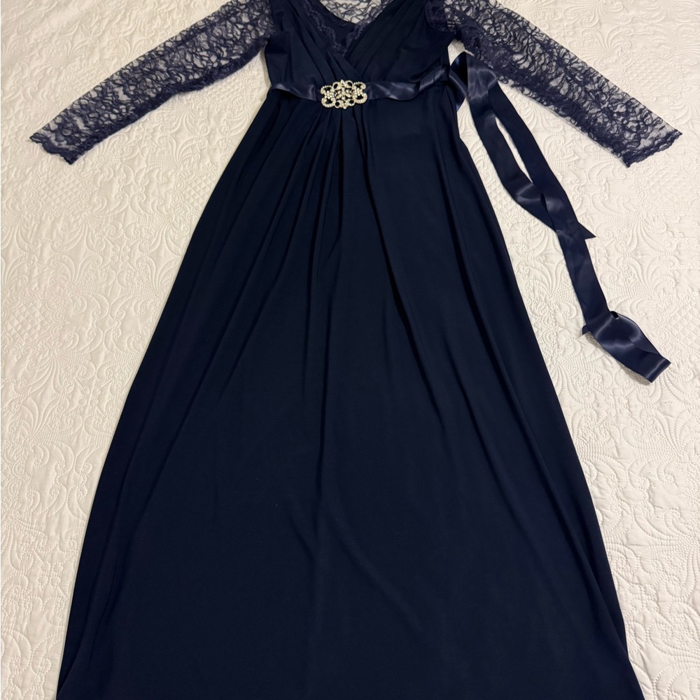 Haani Navy Long Sleeve Lace Dress